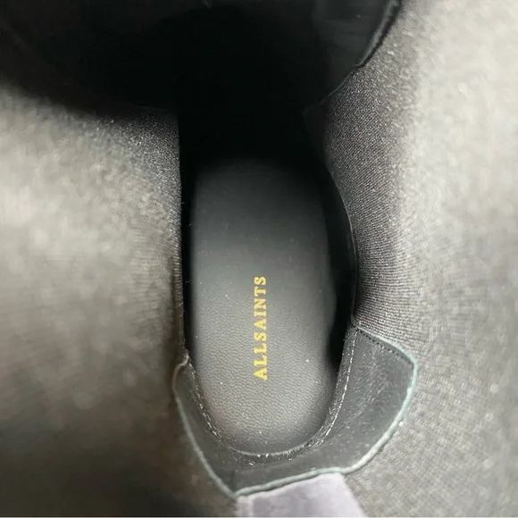 All Saints Sahara Gray Suede Snakeskin Heeled Boot 11 - Picture 14 of 16